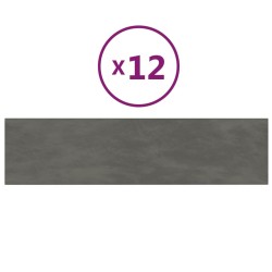 vidaXL Pannelli Murali 12 pz Grigio Scuro 60x15 cm Velluto 1,08 m²