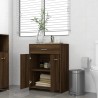 Armadietto Bagno Rovere Marrone 60x33x80cm Legno Ingegnerizzato