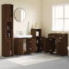 Set Mobili da Bagno 4 pz Rovere Marrone in Legno Ingegnerizzato