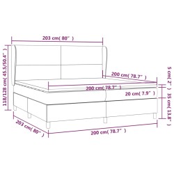 Giroletto a Molle con Materasso Bianco 200x200cm in Similpelle