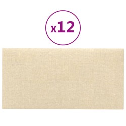 Pannelli Murali 12 pz Crema 30x15 cm Tessuto 0,54 m²