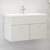 vidaXL Mobile Sottolavabo Bianco Lucido 80x38,5x46 cm in Truciolato