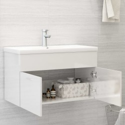 vidaXL Mobile Sottolavabo Bianco Lucido 80x38,5x46 cm in Truciolato