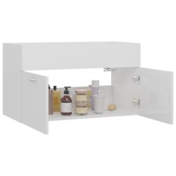 vidaXL Mobile Sottolavabo Bianco Lucido 80x38,5x46 cm in Truciolato