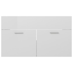 vidaXL Mobile Sottolavabo Bianco Lucido 80x38,5x46 cm in Truciolato