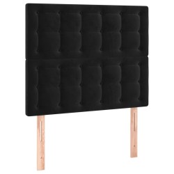 Giroletto a Molle con Materasso Nero 80x200 cm in Velluto