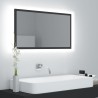 vidaXL Specchio da Bagno a LED Grigio 80x8,5x37 cm in Acrilico