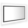 vidaXL Specchio da Bagno a LED Grigio 80x8,5x37 cm in Acrilico