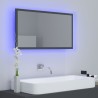 vidaXL Specchio da Bagno a LED Grigio 80x8,5x37 cm in Acrilico