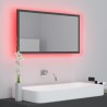 vidaXL Specchio da Bagno a LED Grigio 80x8,5x37 cm in Acrilico