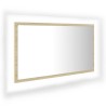 vidaXL Specchio da Bagno LED Rovere Sonoma 80x8,5x37 cm in Acrilico