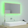 vidaXL Specchio da Bagno LED Rovere Sonoma 80x8,5x37 cm in Acrilico