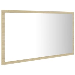 vidaXL Specchio da Bagno LED Rovere Sonoma 80x8,5x37 cm in Acrilico