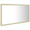 vidaXL Specchio da Bagno LED Rovere Sonoma 80x8,5x37 cm in Acrilico