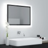 vidaXL Specchio da Bagno LED Nero Lucido 60x8,5x37 cm in Acrilico