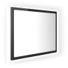 vidaXL Specchio da Bagno LED Nero Lucido 60x8,5x37 cm in Acrilico