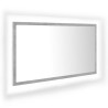 vidaXL Specchio da Bagno a LED Grigio 80x8,5x37 cm in Acrilico