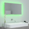 vidaXL Specchio da Bagno a LED Grigio 80x8,5x37 cm in Acrilico