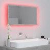 vidaXL Specchio da Bagno a LED Grigio 80x8,5x37 cm in Acrilico