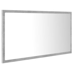 vidaXL Specchio da Bagno a LED Grigio 80x8,5x37 cm in Acrilico