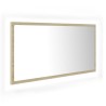 vidaXL Specchio da Bagno LED Rovere Sonoma 90x8,5x37 cm in Acrilico