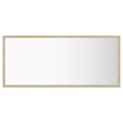 vidaXL Specchio da Bagno LED Rovere Sonoma 90x8,5x37 cm in Acrilico