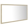 vidaXL Specchio da Bagno LED Rovere Sonoma 90x8,5x37 cm in Acrilico