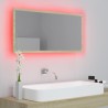 vidaXL Specchio da Bagno LED Rovere Sonoma 90x8,5x37 cm in Acrilico