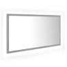 vidaXL Specchio da Bagno a LED Grigio 90x8,5x37 cm in Acrilico