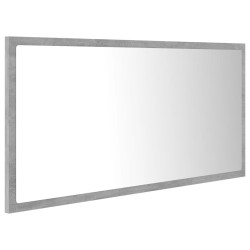 vidaXL Specchio da Bagno a LED Grigio 90x8,5x37 cm in Acrilico