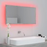 vidaXL Specchio da Bagno a LED Grigio 90x8,5x37 cm in Acrilico