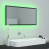 vidaXL Specchio da Bagno LED Grigio Lucido 90x8,5x37 cm in Acrilico