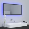 vidaXL Specchio da Bagno LED Grigio Lucido 90x8,5x37 cm in Acrilico