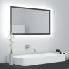 vidaXL Specchio da Bagno LED Grigio Lucido 80x8,5x37 cm in Acrilico