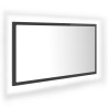 vidaXL Specchio da Bagno LED Grigio Lucido 80x8,5x37 cm in Acrilico