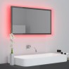 vidaXL Specchio da Bagno LED Grigio Lucido 80x8,5x37 cm in Acrilico