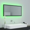 vidaXL Specchio da Bagno a LED Grigio 90x8,5x37 cm in Acrilico