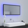 vidaXL Specchio da Bagno a LED Grigio 90x8,5x37 cm in Acrilico