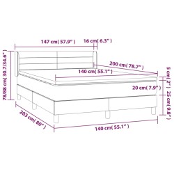 Giroletto a Molle con Materasso Tortora 140x200 cm in Tessuto