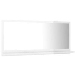    Specchio da Bagno Bianco Lucido 80x10,5x37 cm in Truciolato