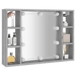    Mobile a Specchio con LED Grigio Sonoma 76x15x55 cm