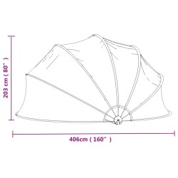 Cupola per Piscina con Staffa Rotonda 406x203 cm PVC