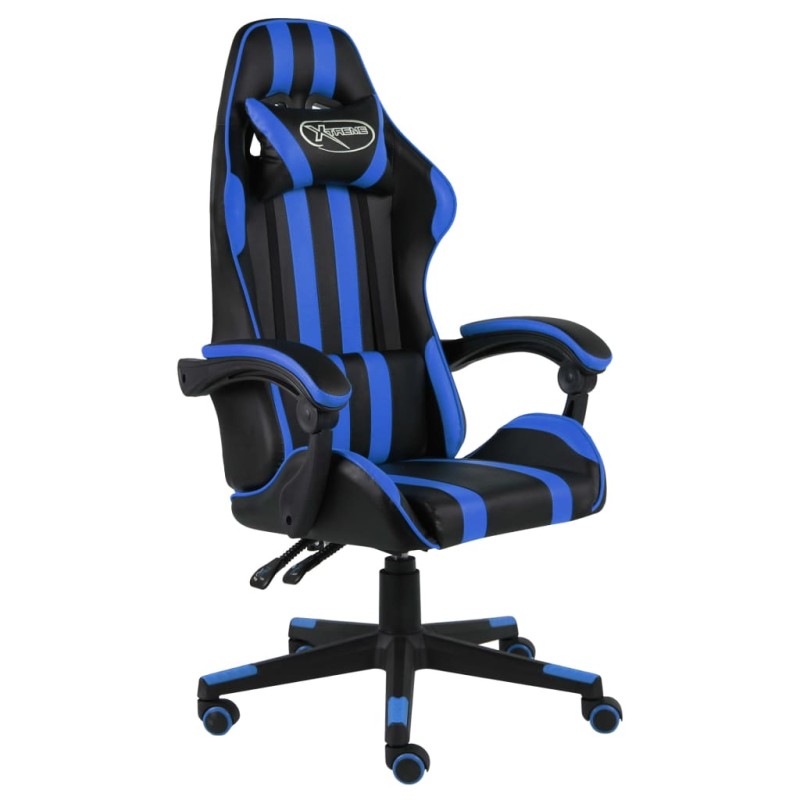 Sedia da Gaming Nero e Blu in Similpelle