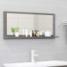    Specchio da Bagno Grigio Lucido 90x10,5x37 cm in Truciolato