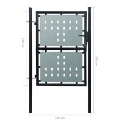    Cancello per Recinzione Singolo Nero 100 x 250 cm