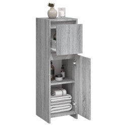    Armadietto Bagno Grigio Sonoma 30x30x95 cm in Legno Ingegnerizzato