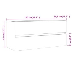    Mobile Lavabo Grigio Sonoma 100x38,5x45 cm in Legno Ingegnerizzato