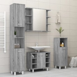    Mobile da Bagno Grigio Sonoma 80x20,5x64cm in Legno Ingegnerizzato