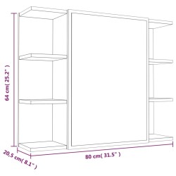    Mobile da Bagno Grigio Sonoma 80x20,5x64cm in Legno Ingegnerizzato