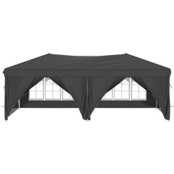 Tenda per Feste Pieghevole con Pareti Laterali Antracite 3x6 m